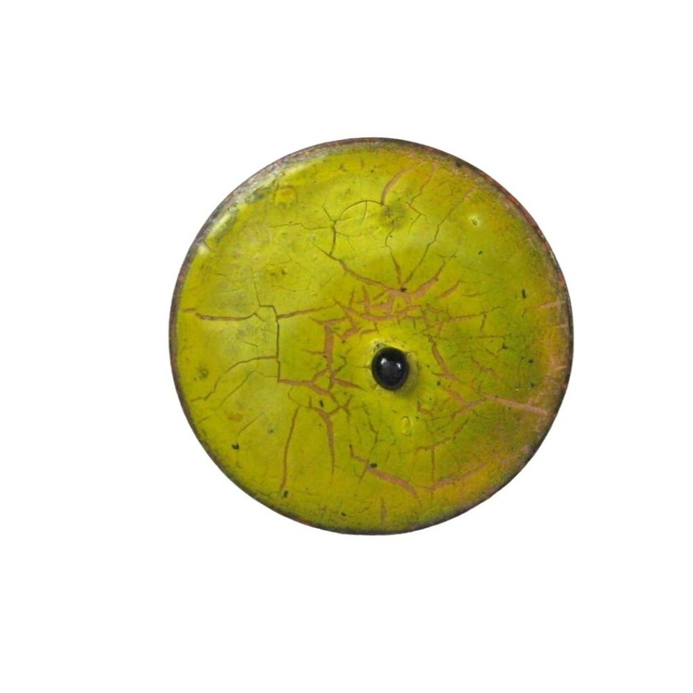 Artisan Handcrafted Enamel Brooch Pin Jewelry Copper Cracking Vintage 1.5 Inch